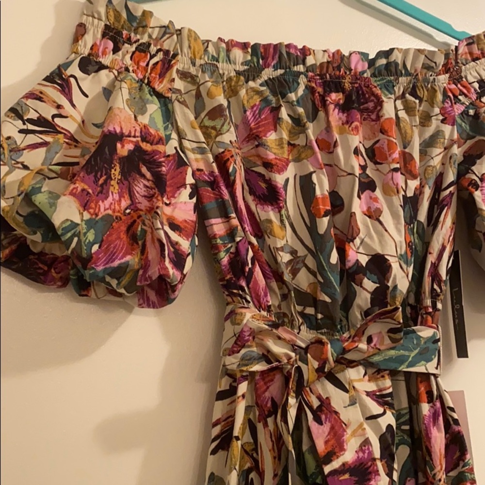NWT | LULU’S Floral Off Shoulder Midi Dress | XS - Picture 6 of 11